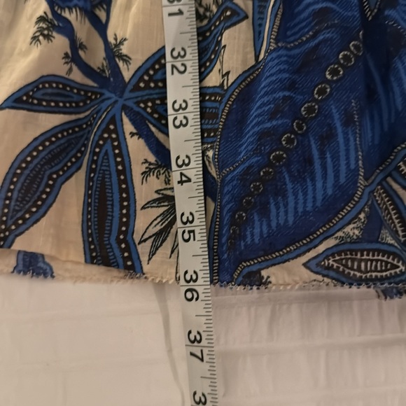 Banana Republic Stampa Mini Dress EUC Medium Blue/Tan - Picture 8 of 8